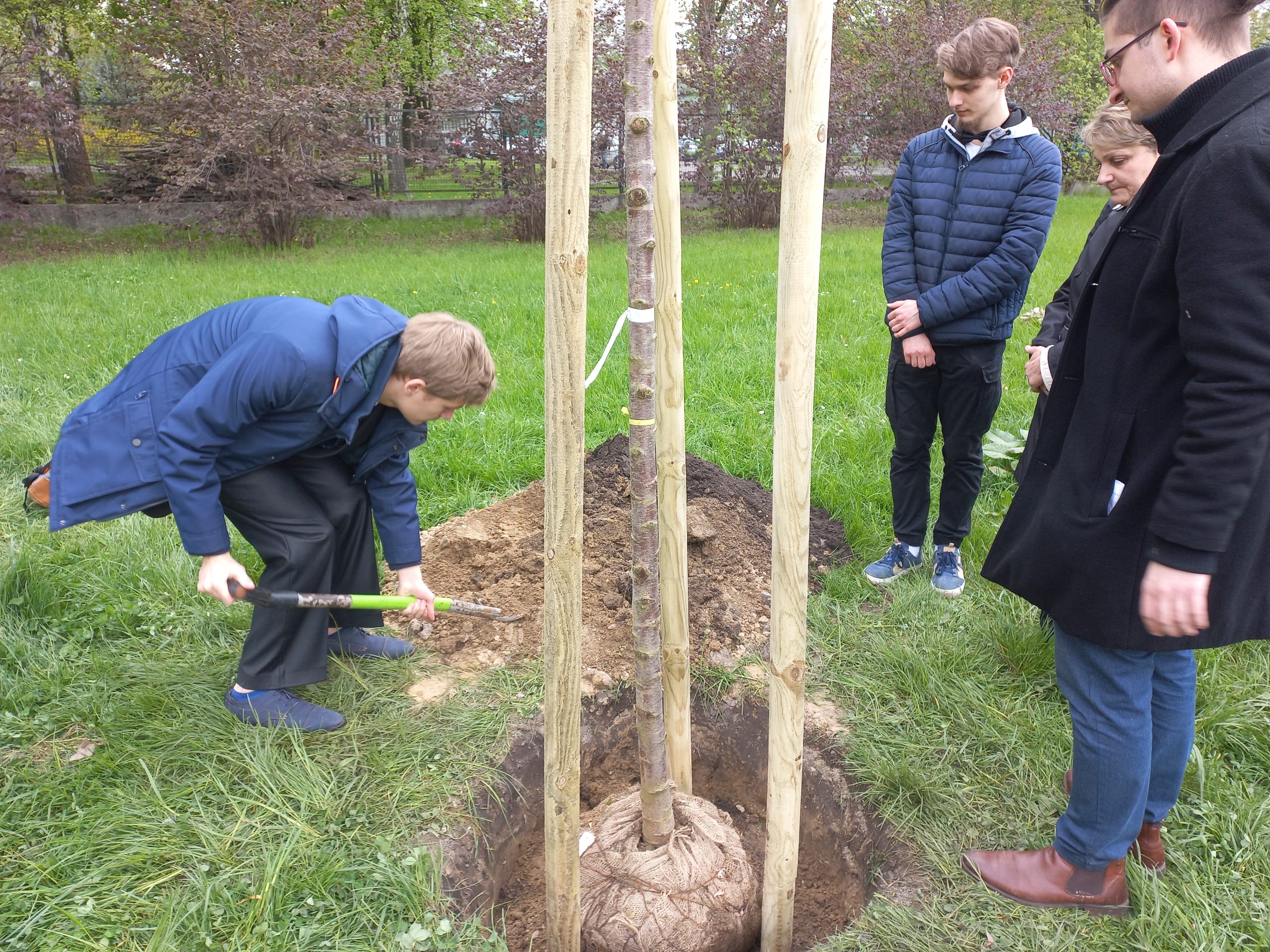 Absolwenci naszego liceum sadzą drzewko w Parku Szymańskiego